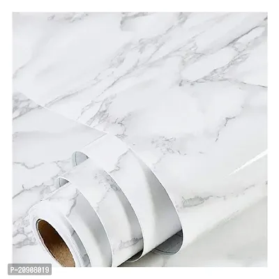 UNIVERSAL BUYER Kitchen Sheets for Shelves Waterproof Wallpaper Cupboard mats roll for Wardrobe Anti Slip mat for Kitchen Cabinet Shelf Liners Sheet roll for Platform Fridge (White Marble) (60*200CM)-thumb0