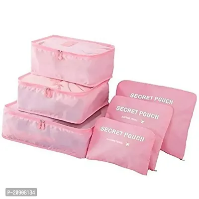 Shuang You Packing Cubes/Travel Pouch/Bag Suitcase Luggage Organiser Set of 6 (Baby Pink), Polyester