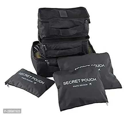 Shuang You Packing Cubes/Travel Pouch/Bag Suitcase Luggage Organiser Set of 6 (Black, Polyester)