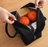 Wagela Lunch Bag,Thermal Insulated Lunch Bag, Waterproof Lunch Bag, Small Cooler Bag, Portable Bag || All Foldable Lunch Bag, Mini Lunch Bag Office, Kids, for School Office (Pack of 1) (Black)-thumb1