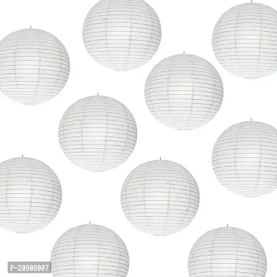 9FT Paper Lamp Lantern Shade for Decoration Hotels Home Diwali Light (10 Inch; White) 10 Pieces-thumb3