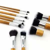 Wagela Beauty Professional Makeup Brushes with Blender Puff 11 Pieces Natural Bamboo Handle-thumb3