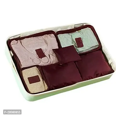 Shuang You Packing Cubes/Travel Pouch/Bag Suitcase Luggage Organiser Set of 6 (Maroon, polyester)-thumb2