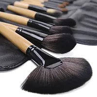 Wagela BEAUTY PROFESSIONAL 24 Pcs Makeup Brush Set || Foundation, Face Powder || Blush Blending Brushes || Cruelty-Free Synthetic Fiber Bristles with Leather (Handle May Vary) Case-thumb2