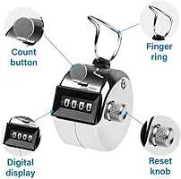 Wagela 014 4 Digits Hand Held Tally Counter Numbers Clicker || Beads Finger Counter (Steel)-thumb2