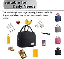 Wagela Lunch Bag,Thermal Insulated Lunch Bag, Waterproof Lunch Bag, Small Cooler Bag, Portable Bag || All Foldable Lunch Bag, Mini Lunch Bag Office, Kids, for School Office (Pack of 1) (Black)-thumb4