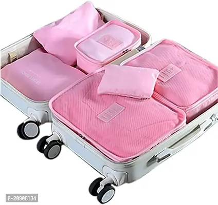 Shuang You Packing Cubes/Travel Pouch/Bag Suitcase Luggage Organiser Set of 6 (Baby Pink), Polyester-thumb2