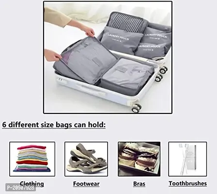 Shuang You Packing Cubes/Travel Pouch/Bag Suitcase Luggage Organiser Set of 6 (Black, Polyester)-thumb4