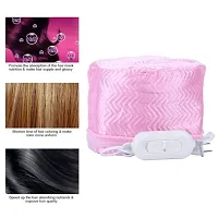 Wagela Hair SPA Thermal Hat || Deep Conditioning Heat Care || Electric Steamer Hair Steam Cap || Treatment With Beauty Nourising Heating Cap || Hair Care Hat with Temperature Control Mode (Pink)-thumb1