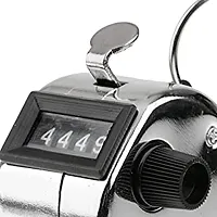 Wagela 014 4 Digits Hand Held Tally Counter Numbers Clicker || Beads Finger Counter (Steel)-thumb1