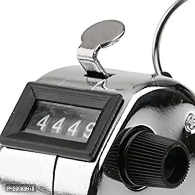 Wagela 014 4 Digits Hand Held Tally Counter Numbers Clicker || Beads Finger Counter (Steel)-thumb2