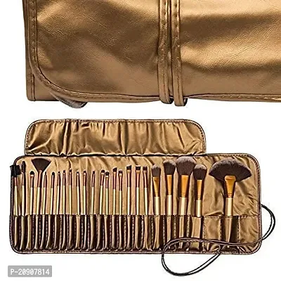 Wagela BEAUTY PROFESSIONAL Makeup Brush Set - 24Pcs Gold Brushes For Eyeshadow, Lip, Powder, Foundation Blending Brush