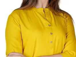 Women Solid Yellow Rayon Top-thumb2