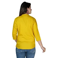 Women Solid Yellow Rayon Top-thumb3