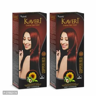Kaveri Cregrave;me Hair Color Professional grade Ammonia-free (pack of 2) (Copper Red)
