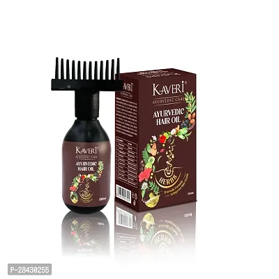 Kaveri Ayurvedic Hair Oil For Hair Growth and Reduces Hair Fall, Oil Comb Applicator Bottle for Men and Women