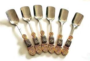 Fancy Stainless Steel Dessert Spoons Set of 6 (20 cm x 4 cm x 14 cm)-thumb1