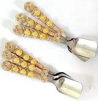 Fancy Small Ice Cream Designer Pudding Spoons Set of 6-thumb1