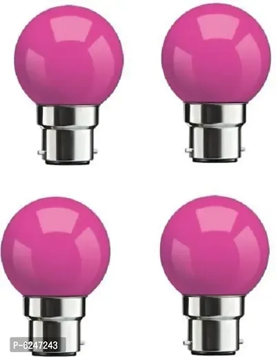 0.5 W Standard B22 Led Bulb -Pink,Pack Of 4