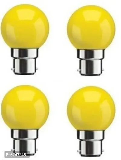 0.5 W Standard B22 Led Bulb -Yellow,Pack Of 4