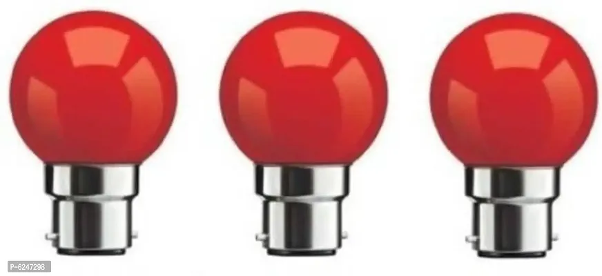 0.5 W Standard B22 Led Bulb -Red,Pack Of 3