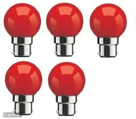 0.5 W Standard B22 Led Bulb -Red,Pack Of 5