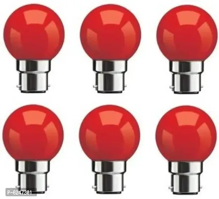 0.5 W Standard B22 Led Bulb -Red,Pack Of 6