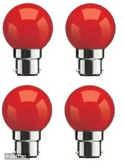 0.5 W Standard B22 Led Bulb -Red,Pack Of 4