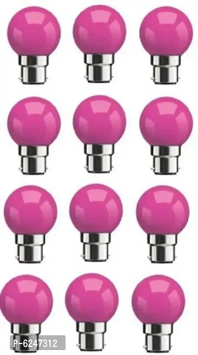 0.5 W Standard B22 Led Bulb -Pink,Pack Of 12