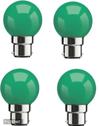 0.5 W Standard B22 Led Bulb -Green,Pack Of 4