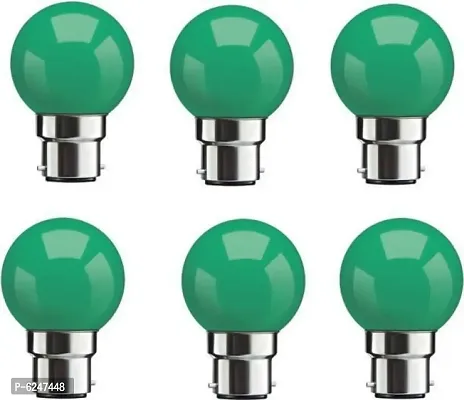 0.5 W Standard B22 Led Bulb -Green,Pack Of 6