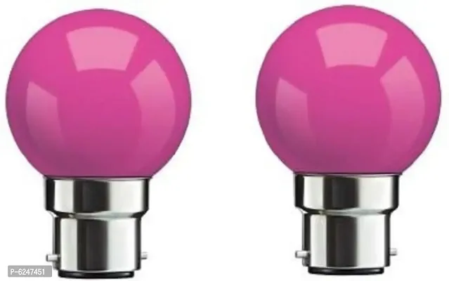 0.5 W Standard B22 Led Bulb -Pink,Pack Of 2