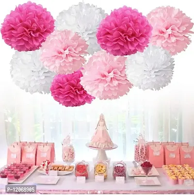 Chocozone Birthday Decorations for Girls - 50 Pink Balloons, Happy Birthday Banner , Sash & 6 Pink White Pom Pom-thumb3