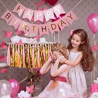 Chocozone Pack of 6 Pom Pom , Birthday Princess Sash, Happy Birthday Banner  Pack of 50 Pink Balloons-thumb4