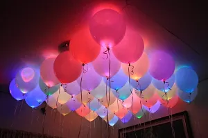 Chocozone Birthday Decorations for Girls - 6 Pink & White Pom Pom, Birthday Princess Sash, Foil Balloon & 15 Led Balloons-thumb2