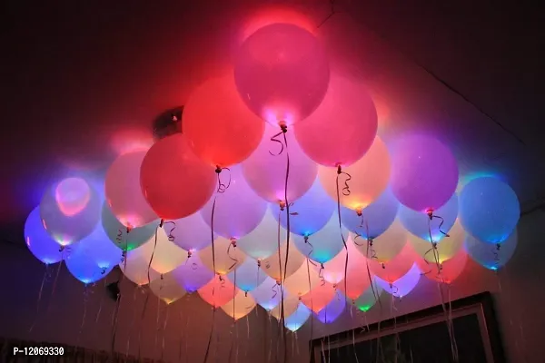 Chocozone Birthday Decorations for Girls - 6 Pink & White Pom Pom, Birthday Princess Sash, Foil Balloon & 15 Led Balloons-thumb3