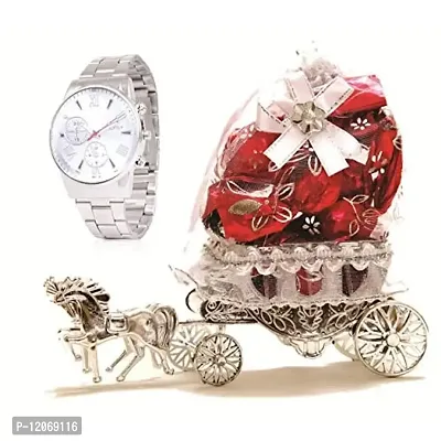 Skylofts 10pcs Assorted Cocolates Beautiful Horse Decoration Piece Gift (with Men's Watch)