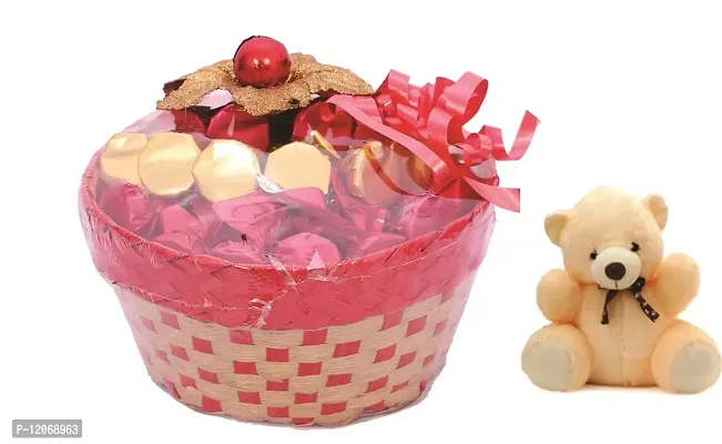 Skylofts Lovely Chocolate Basket with 25pc Chocolates (with Teddy Bear)-thumb0