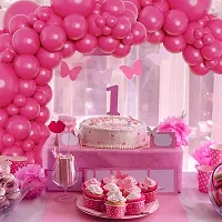 Chocozone Birthday Decorations for Girls - 50 Pink Balloons, Happy Birthday Banner , Sash & 6 Pink White Pom Pom-thumb4