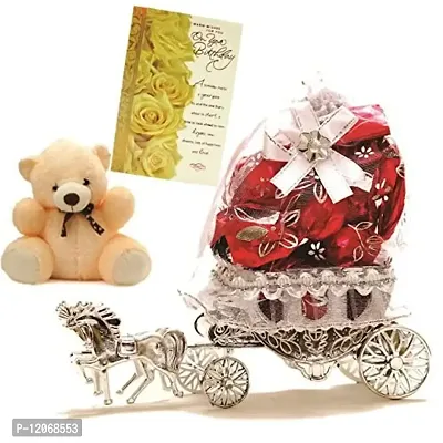 Skylofts Beautiful Horse Chocolate Gift with a Cute Soft Teddy & Musical Birthday Card