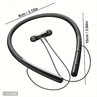 Neckband True Wireless Bluetooth Earphones with 38 Hours Playtime  Compatible for all Smartphones (Black)-thumb4