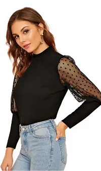 Beautiful Black Lycra Top For Women-thumb3