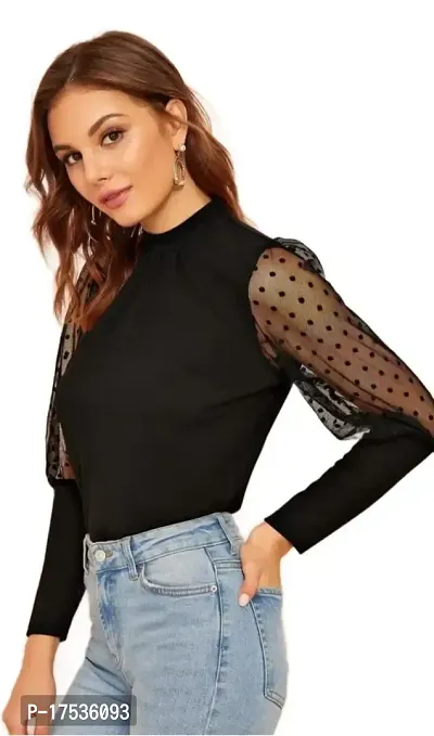 Beautiful Black Lycra Top For Women-thumb4