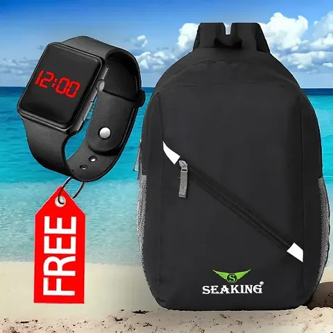 Stylish PU Laptop Backpack with Free Smart Watch Set