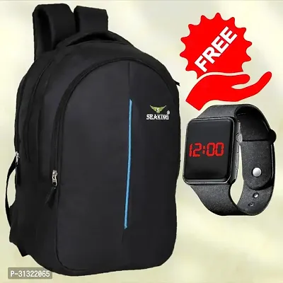 Trendy 25L Unisex Backpack With LED Digital Watch-thumb0