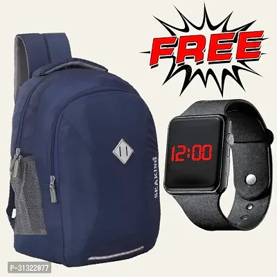 Trendy 25L Unisex Backpack With LED Digital Watch-thumb0