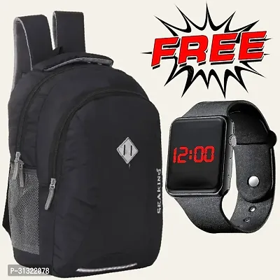 Trendy 25L Unisex Backpack With LED Digital Watch