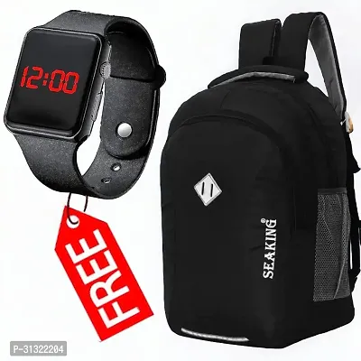 Trendy 30L Unisex Backpack With LED Digital Watch-thumb0