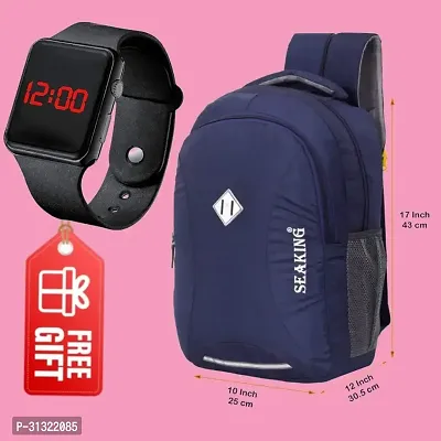 Trendy 25L Unisex Backpack With LED Digital Watch-thumb0