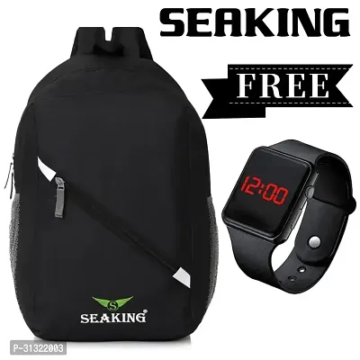 Trendy 35L Unisex Backpack With LED Digital Watch-thumb0